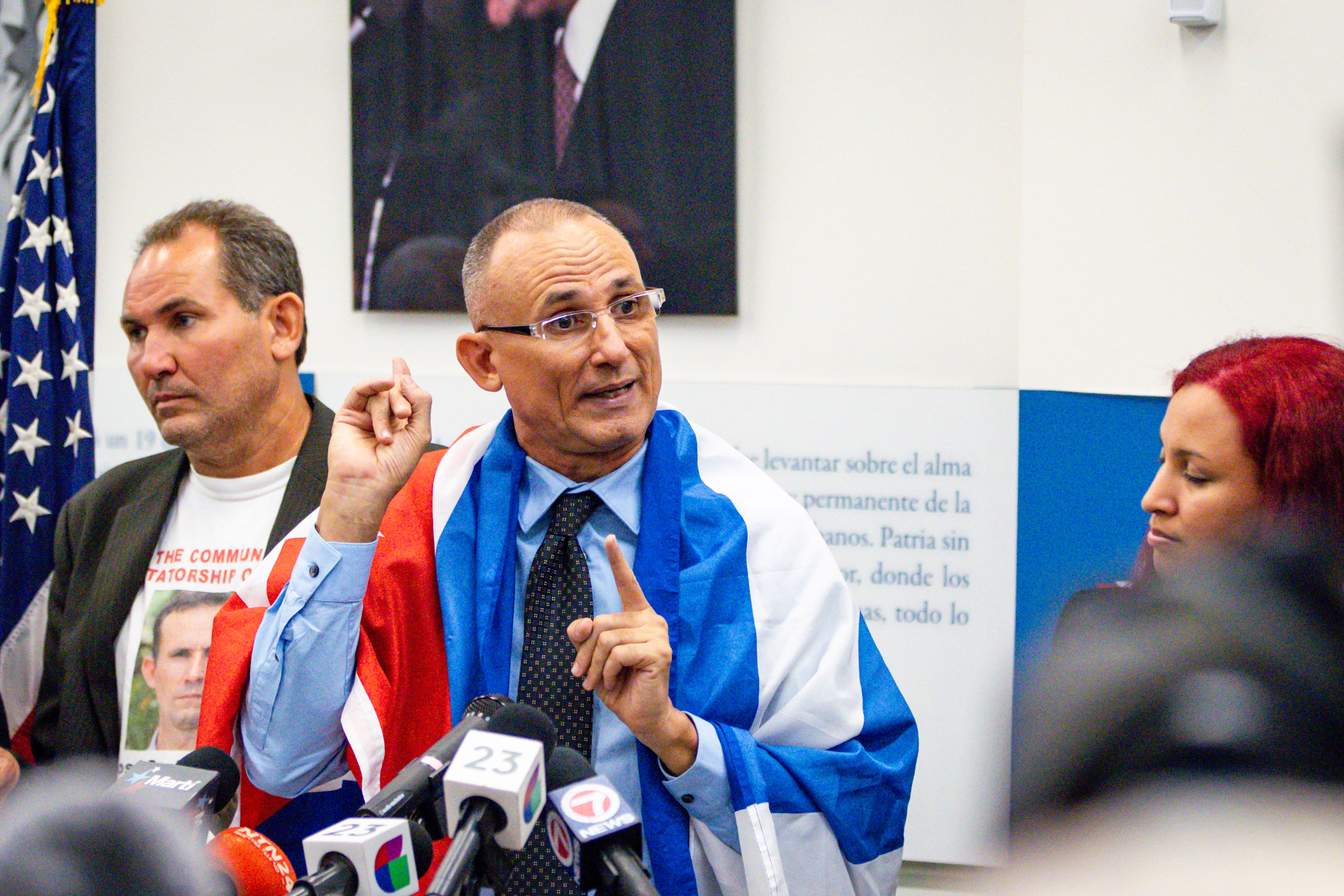 José Daniel Ferrer en conferencia de prensa en la Fundación Nacional Cubano-Americana, en Miami, el 13 de octubre de 2025.