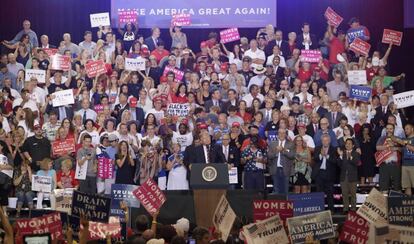 Donald Trump, el martes durante el discurso en Phoenix, Arizona.