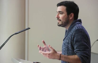 Alberto Garz&oacute;n, l&iacute;der de IU, en el Congreso. 