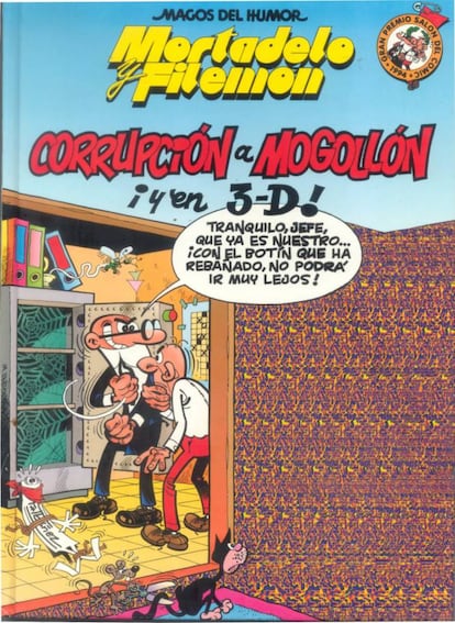 En unos días en los que casi nos despertábamos cada mañana con el sobresalto de un nuevo escándalo político, Ibáñez creó este cómic. Pero bien podría haber escrito también el guion del caso Roldán, director general de la Guardia Civil fugado tras descubrirse sus múltiples trapisondas y cuyo regreso a España fue escenificado por el Gobierno de González con la ayuda del espía Paesa. Aquí no sale Roldán, pero sí Rulfián, el director de la Guardia Viril que ha huido al extranjero con el dinero del cuerpo. Mortadelo y Filemón salen tras él y tras muchas peripecia logran detenerlo. Eso sí, el dinero se quema en un incendio. El que se llevó Roldán tampoco volvió nunca a España.