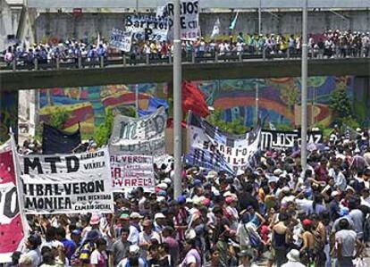 Manifestación de desempleados en Buenos Aires en noviembre pasado.