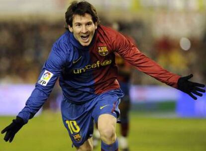 Messi celebra uno de los goles
