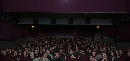 Sala Multicines Aribau de Barcelona, durante la fiesta del cine.