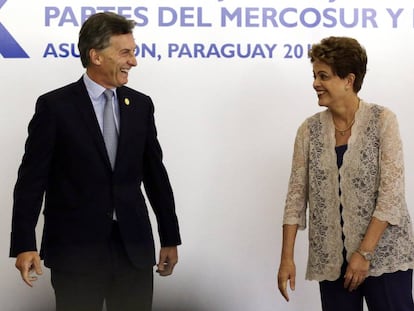 Presidente argentino Mauricio Macri e Dilma Rousseff.