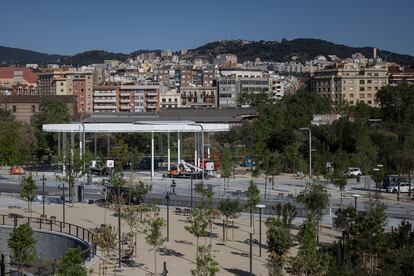 El nuevo parque de Glòries en Barcelona, este jueves.