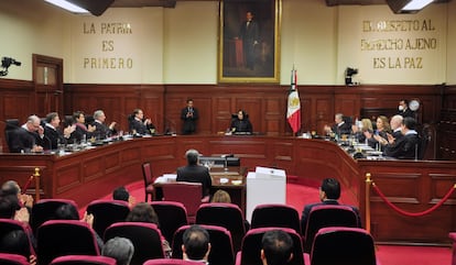 Los ministros de la Suprema Corte en una sesión del 2 de enero de 2023.