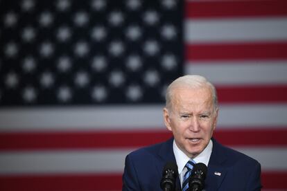 Biden habla en un local sindical en Maryland, el pasado 4 de febrero.