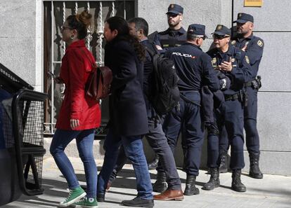 Pablo Iglesias, el pasado 27 de marzo en la sede de la Audiencia Nacional.