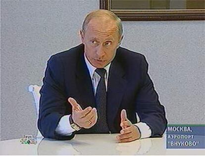 Vladímir Putin, durante una reunión sobre el secuestro que ha mantenido hoy con los responsables de Interior rusos.