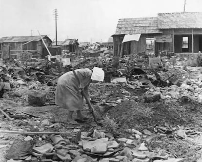 Ruinas en Hiroshima tras la explosión de la bomba atómica en 1945.