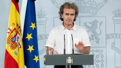 Fernando Simón, the director of the Health Ministry’s Coordination Center for Health Alerts, at the press conference on Tuesday.