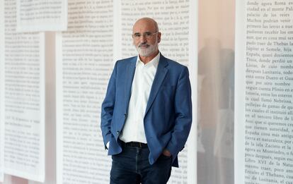 El escritor Fernando Aramburu, en la Feria del Libro de Fráncfort en octubre.