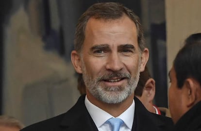 El Rey de España, Felipe VI, en los actos conmemorativos de la Primera Guerra Mundial en París.