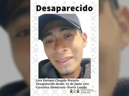 Luis Enrique Chágala Macario, hermano de María Antonio Chágala, desaparecido junto en la carretera hacia Monterrey-Nuevo Laredo, el 3 de junio de 2021.