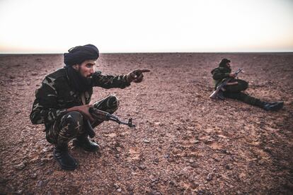 rente polisario durante las ostilidad de baja intensidad entre su territorio del Sahara Occidental y el ejercito de Marruecos