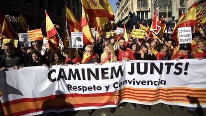 Manifestaci&oacute;n del &#039;Movimiento Civico d&#039;Espanya i Catalans&#039; en Barcelona.
 
 