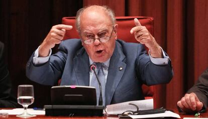 Jordi Pujol, durante su declaración en el Parlament en 2014.