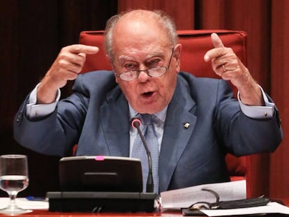 Jordi Pujol, durante su declaración en el Parlament en 2014.