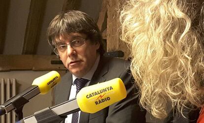 Carles Puigdemont durant l'entrevista.