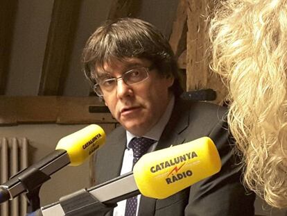 Carles Puigdemont durant l'entrevista.