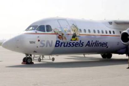 Vista un avioón de la compañía belga SN Brussels Airlines. EFE/Archivo