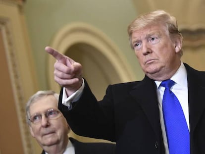 El presidente de EE UU, Donald Trump, el 26 de marzo en el Capitolio.