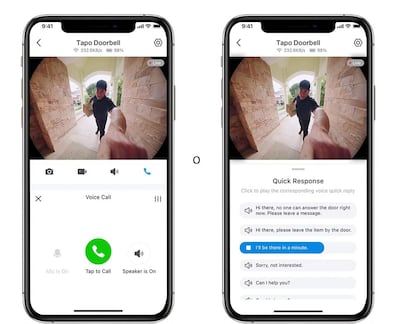 Uso de la app del videotimbre Tapo D235