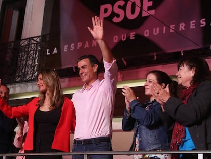 Pedro Sánchez la noche que ganó las últimas elecciones.