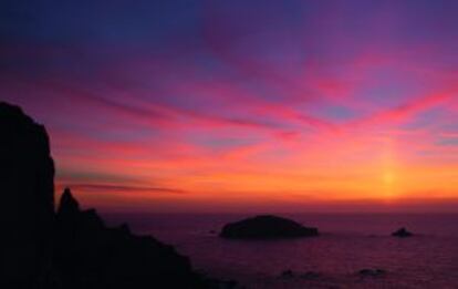 Atardecer en Cabo Peñas, Asturias.