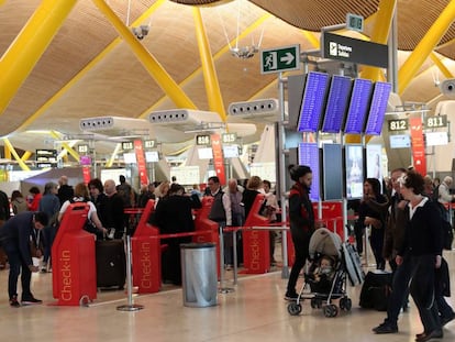 Tráfico de pasajeros en el aeropuerto de Barajas de Madrid 
