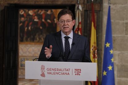 El 'president' de la Generalitat, Ximo Puig, durante el mensaje institucional pronunciado este domingo
GVA
17/01/2021