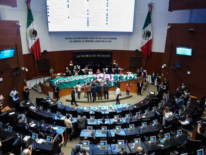 El pleno del Senado durante una votación anterior respecto a los comisionados del INAI, el pasado 28 de abril.