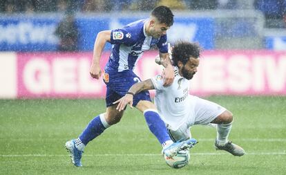 Martín Aguirregabiria y Marcelo, durante el partido.