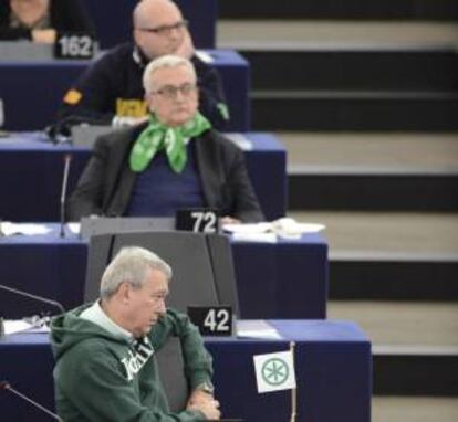 Varios diputados asisten hoy a una sesión del Parlamento Europeo en Estrasburgo (Francia).