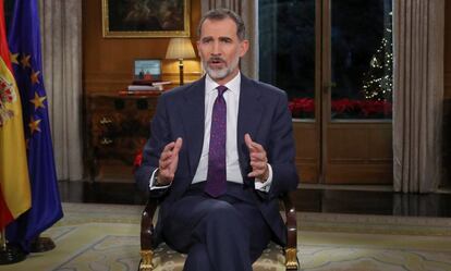 El Rey Felipe VI pronuncia el tradicional mensaje de Navidad, el pasado 24 de diciembre. 