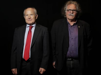 José Montilla (izquierda) y Joan Tardà, antes de iniciarse el debate.