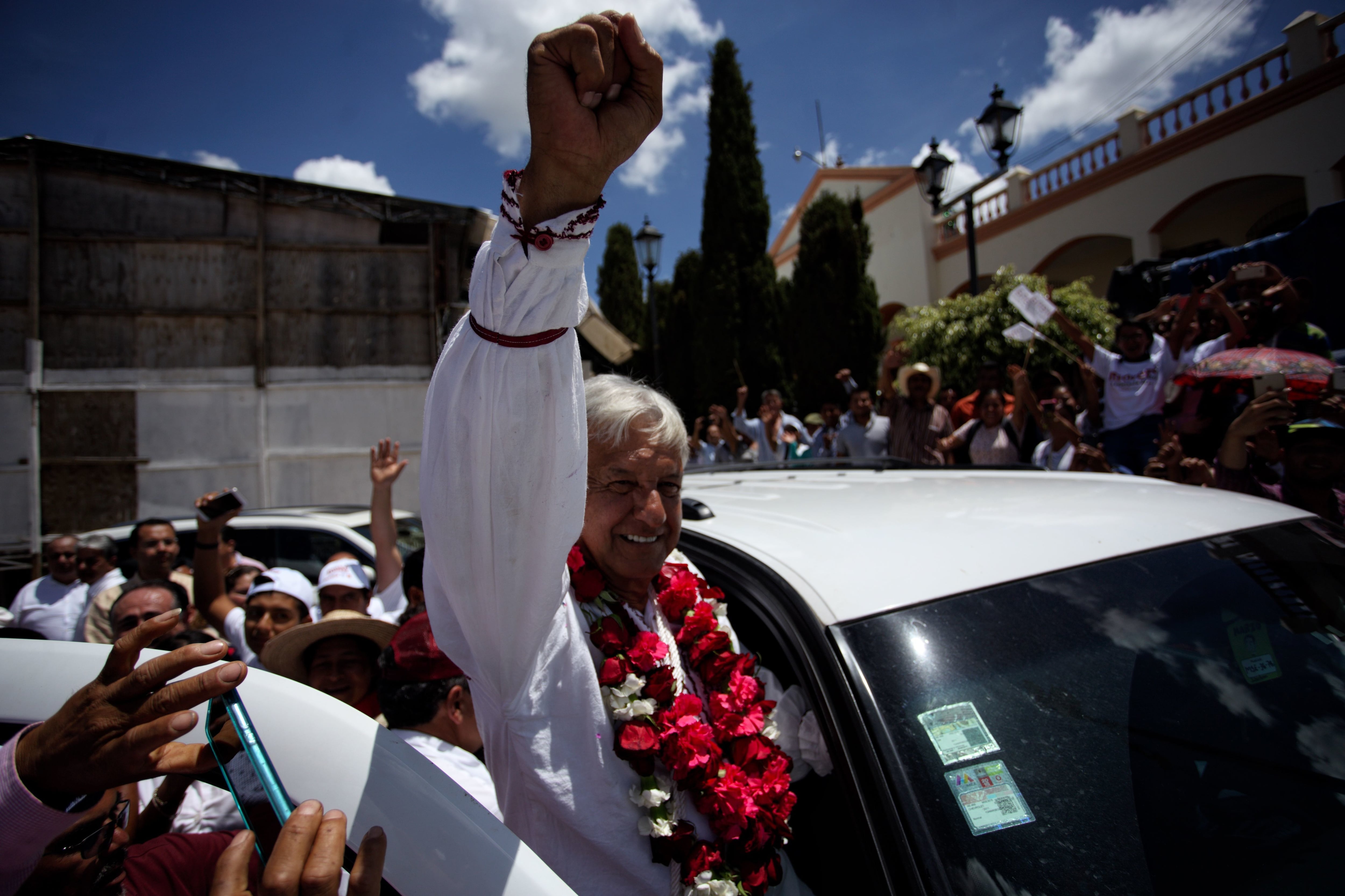 Andrés Manuel López Obrador, en Las Margaritas, Chiapas, durante la campaña de 2018. 