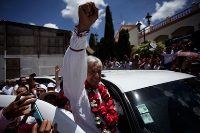 Andrés Manuel López Obrador, en Las Margaritas, Chiapas, durante la campaña de 2018. 