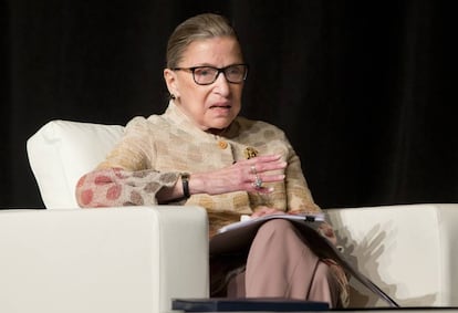 La juez Ruth Ginsburg en una conferencia el pasado mes de mayo.