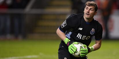 Casillas, durante un partido contra el Braga, el pasado día 6.