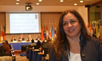 La vicepresidenta de Per&uacute;, Marisol Espinoza, en la sede del Banco Mundial.