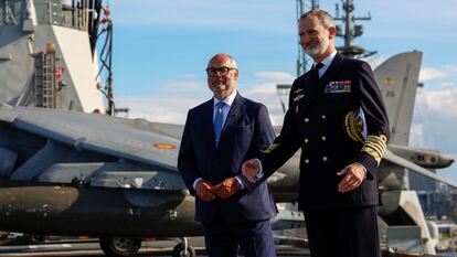 El rey Felipe VI y Alar Karis, en Tallín este domingo.