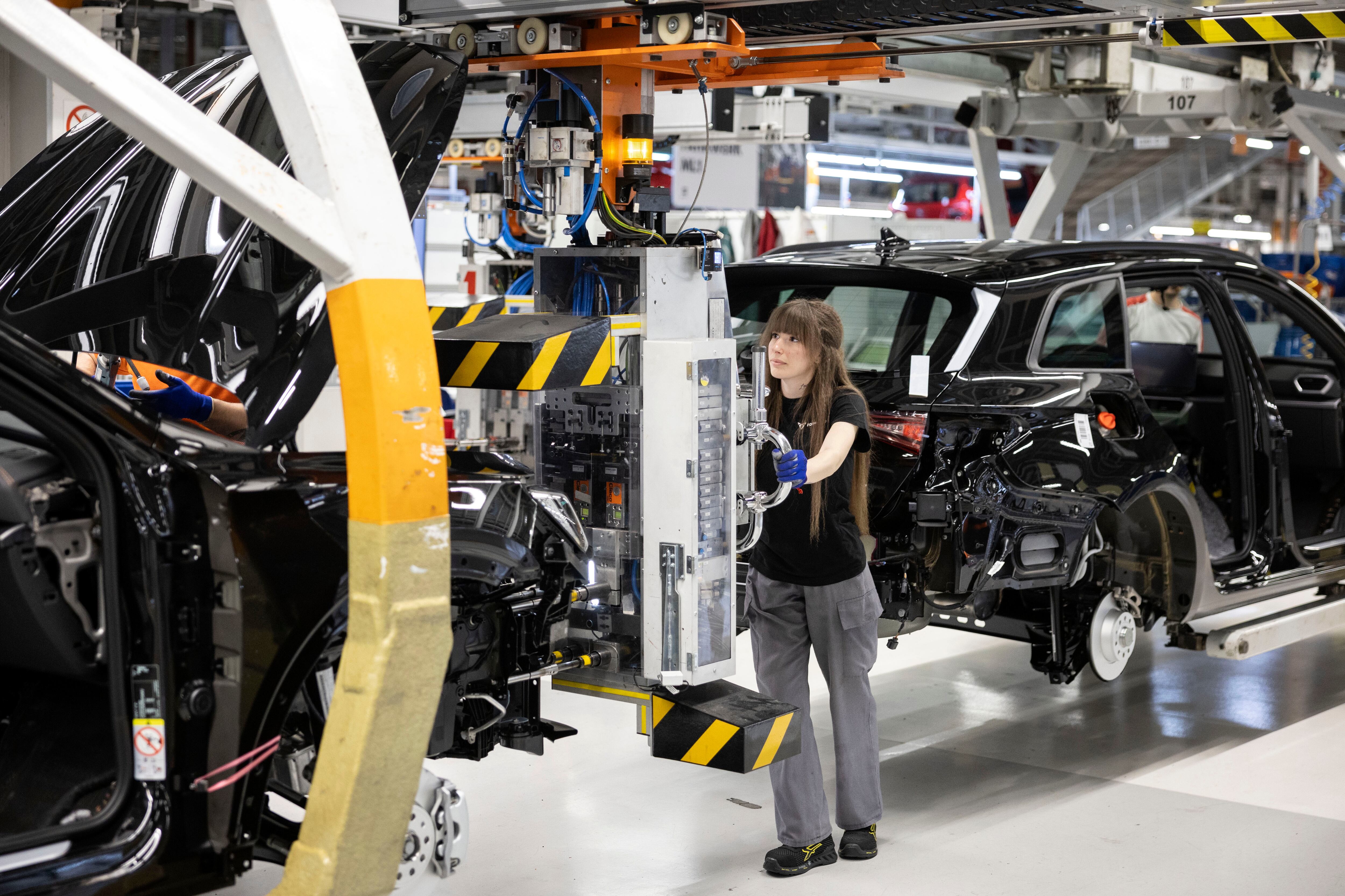 Imagen de una planta de producción de coches en España.