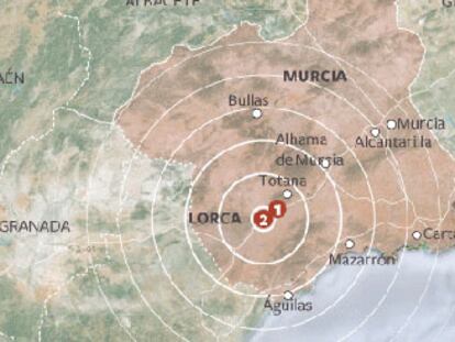 Murcia, en la zona más sísmica de España
