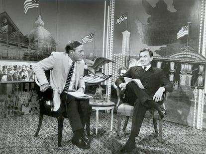 William F. Buckley Jr. y Gore Vidal en un debate en 1968.