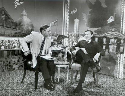 William F. Buckley Jr. y Gore Vidal en un debate en 1968.