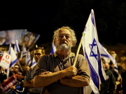 A demonstration in Jerusalem on March 2 against the government's judicial reforms.