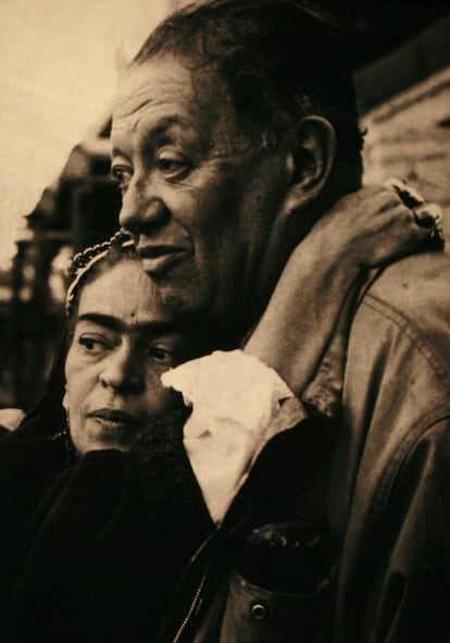 Imagen sin fechar de Frida Kahlo y el muralista mexicano Diego Rivera. La fotografía formaba parte del la exposición 'Frida' del Museo de Arte Contemporáneo MARCO de Monterrey.