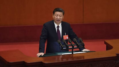 Xi Jinping durante uno de sus discursos en el Congreso del Partido Comunista Chino.