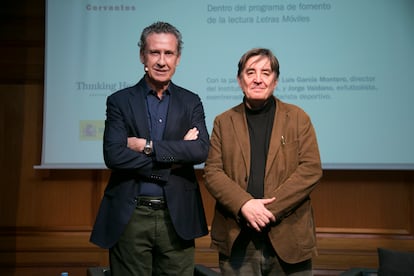 Dialogo tra Luis García Montero, direttore dell'Istituto Cervantes, e Jorge Valdano, ex calciatore, ex allenatore e commentatore sportivo, questo lunedì.